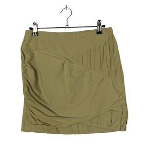 Zara Beige Drape Front Mini Skirt M